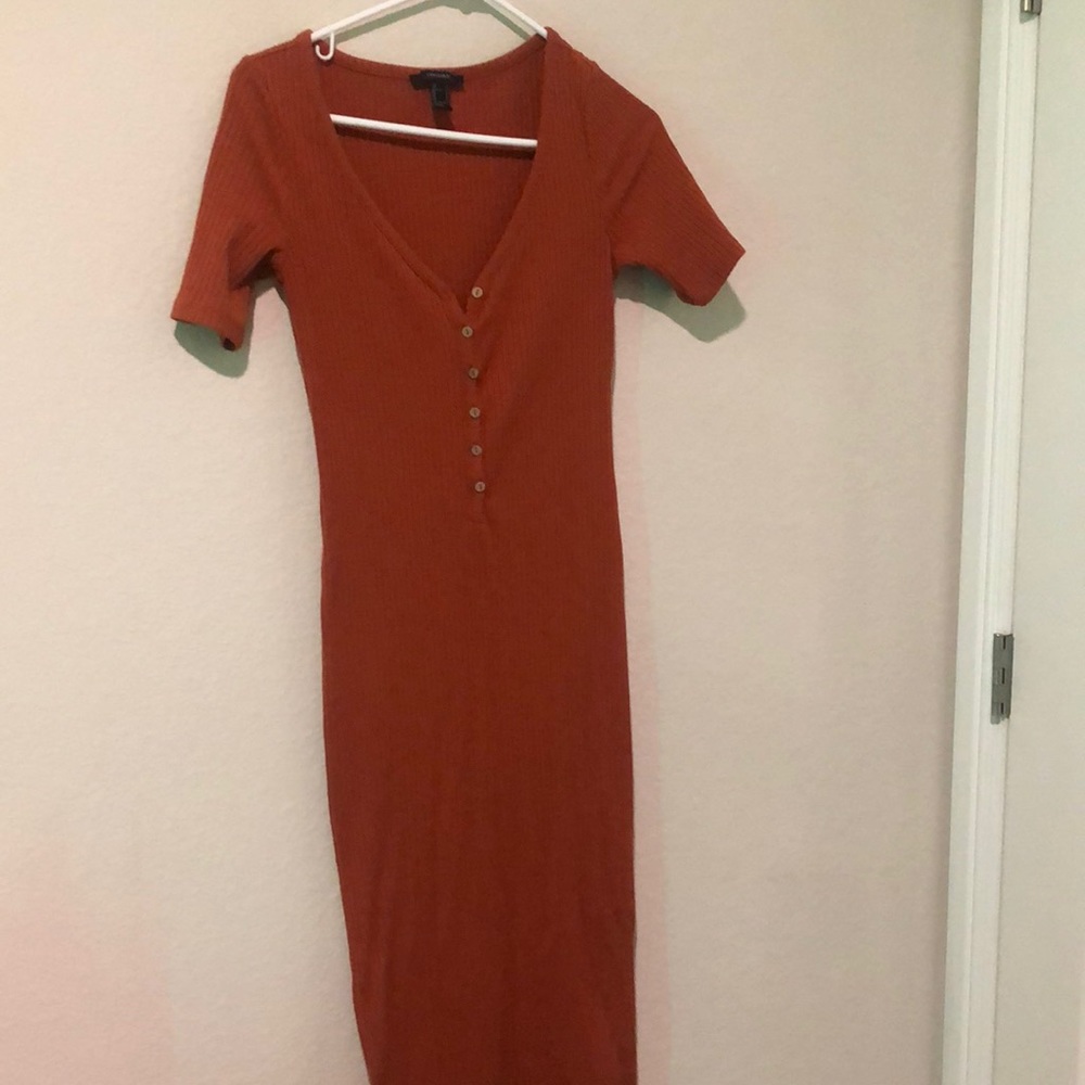 Forever 21 burnt orange midi dress